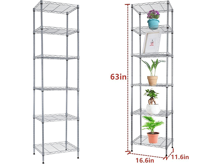 6 Layers Silver Wire Shelving